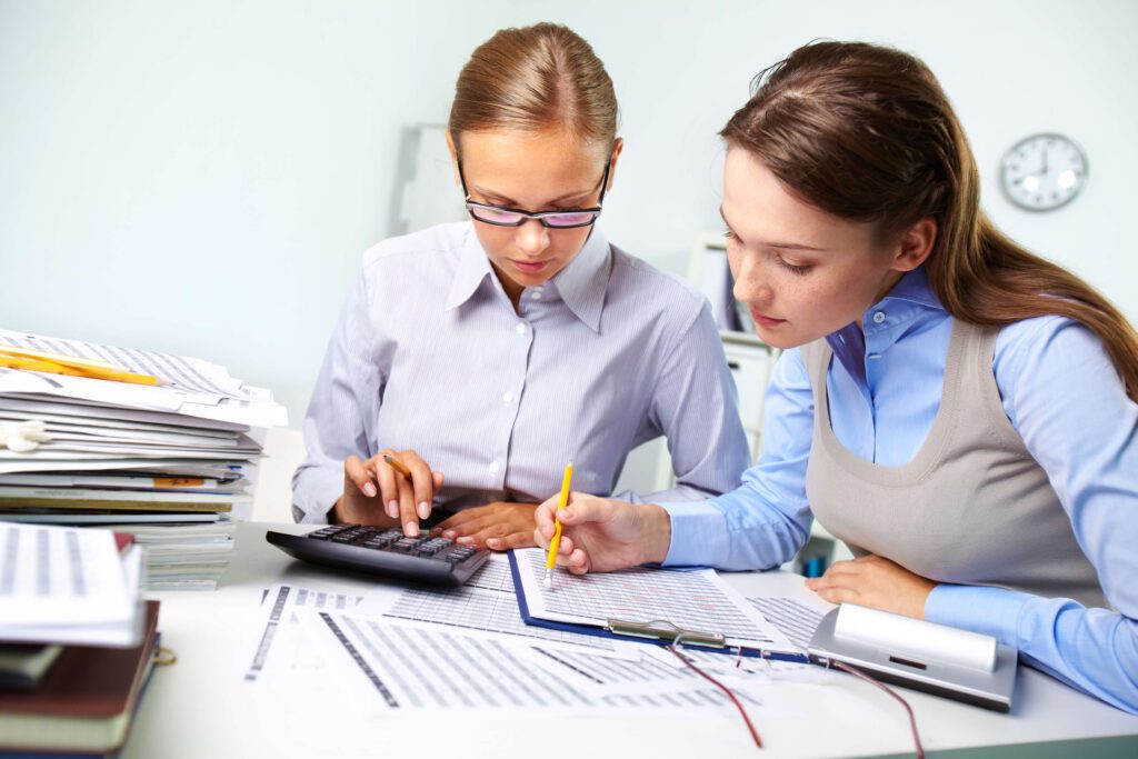 businesswomen reviewing results 2